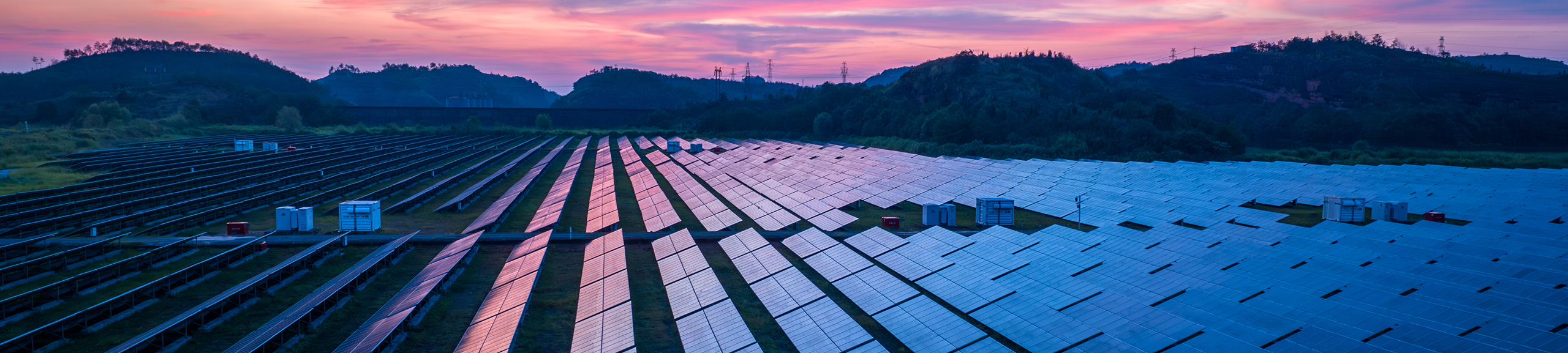 Sunset, photovoltaic power generation
